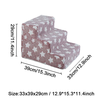 Pet Stairs Dog & Cat Ramp – Detachable Sponge Steps