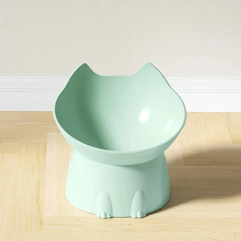 Elevated Cat Bowl Anti Tip Plastic Raised mint green bowl single product shot