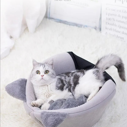 Cat Head Shape Cosy Warm House – Semi-Closed Nest