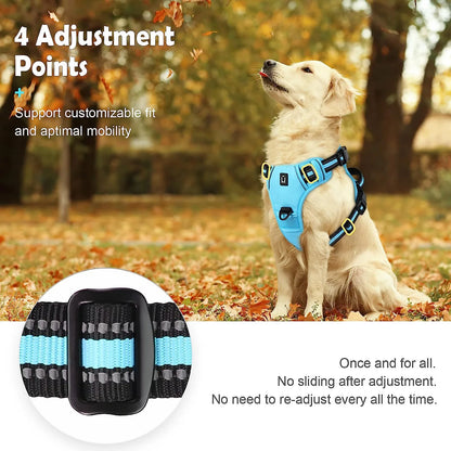 No Pull Dog Harness Adjustable Soft Padded Pet Vest in orange