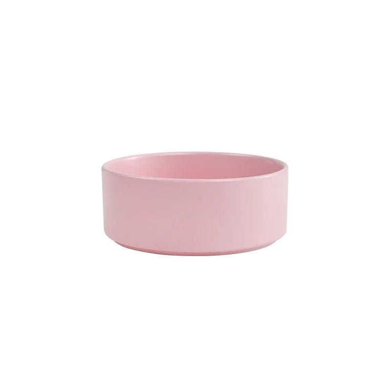 Cat Bowl Double Bowl Water Bowl High Foot Dog Bowl pink single bowl product shot