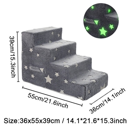 Pet Stairs Dog & Cat Ramp – Detachable Sponge Steps
