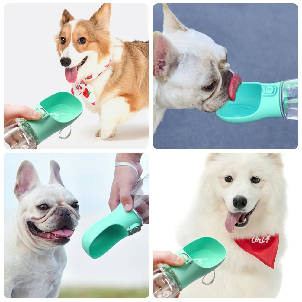Portable Dog Water Bottle Small Large Dogs Cat lifestyle usage collage