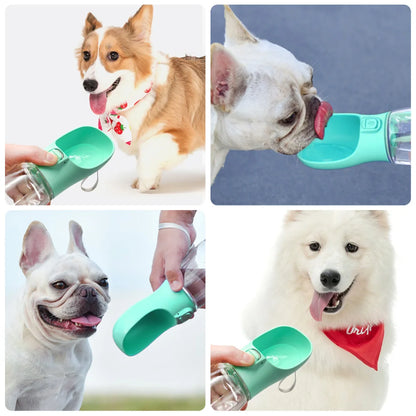 Portable Dog Water Bottle Small Large Dogs Cat lifestyle usage collage