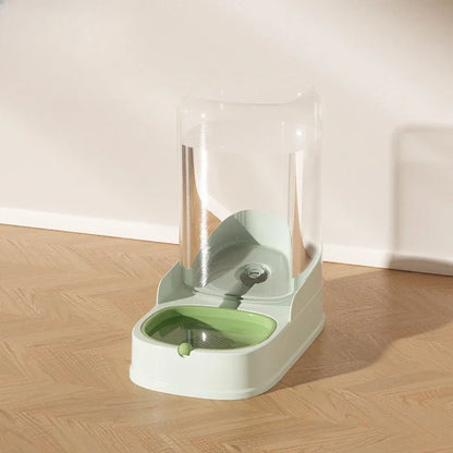 Cat and Dog Feeder Pet Water Dispenser Cat Food Bowl Large green unit wooden floor lifestyle