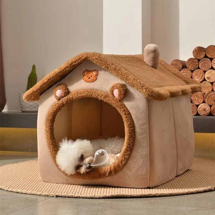 Foldable Washable Cat House – Puppy Cave Sofa Pet Bed