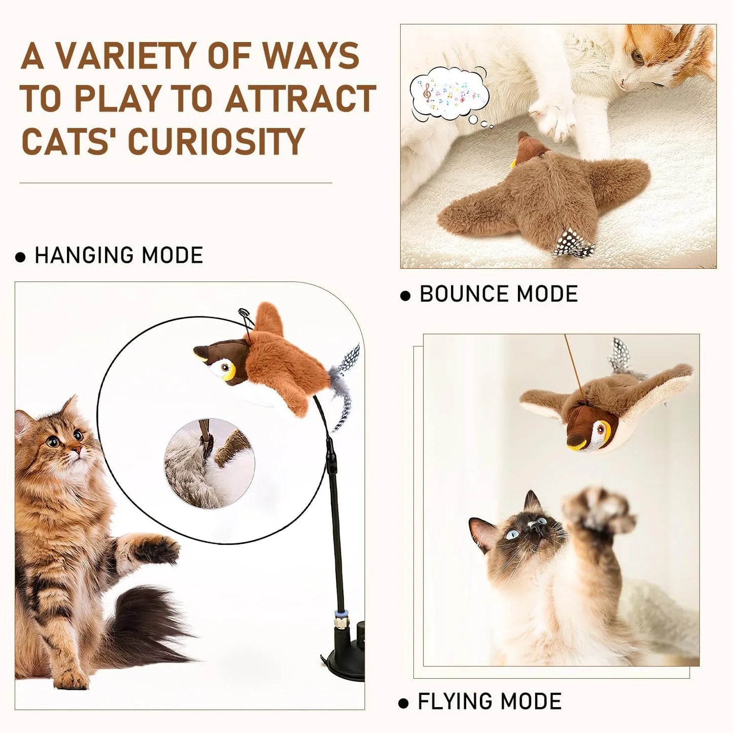 Electric Flapping Bird Cat Toy – USB Rechargeable