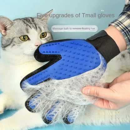 Silicone Pet Grooming Gloves – Cat & Dog Hair Brush, Comb & Bathing Mitt