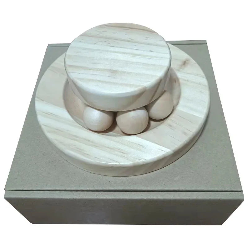 Wooden 2/3 Level Cat Toy Tower – Track & Ball Toy