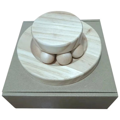Wooden 2/3 Level Cat Toy Tower – Track & Ball Toy