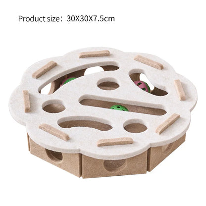 Interactive Cat Puzzle Toy – Felt Maze with Bell Ball