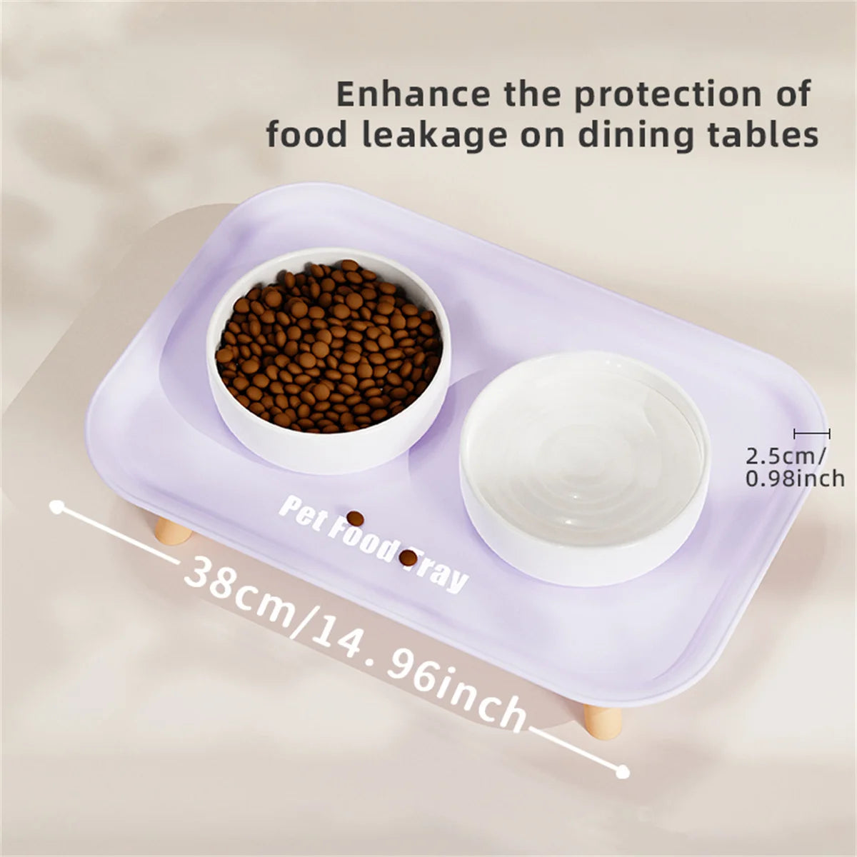 Pet Ceramic Bowl Anti Splash Anti Flip Cat Dish white double bowl benefits infographic