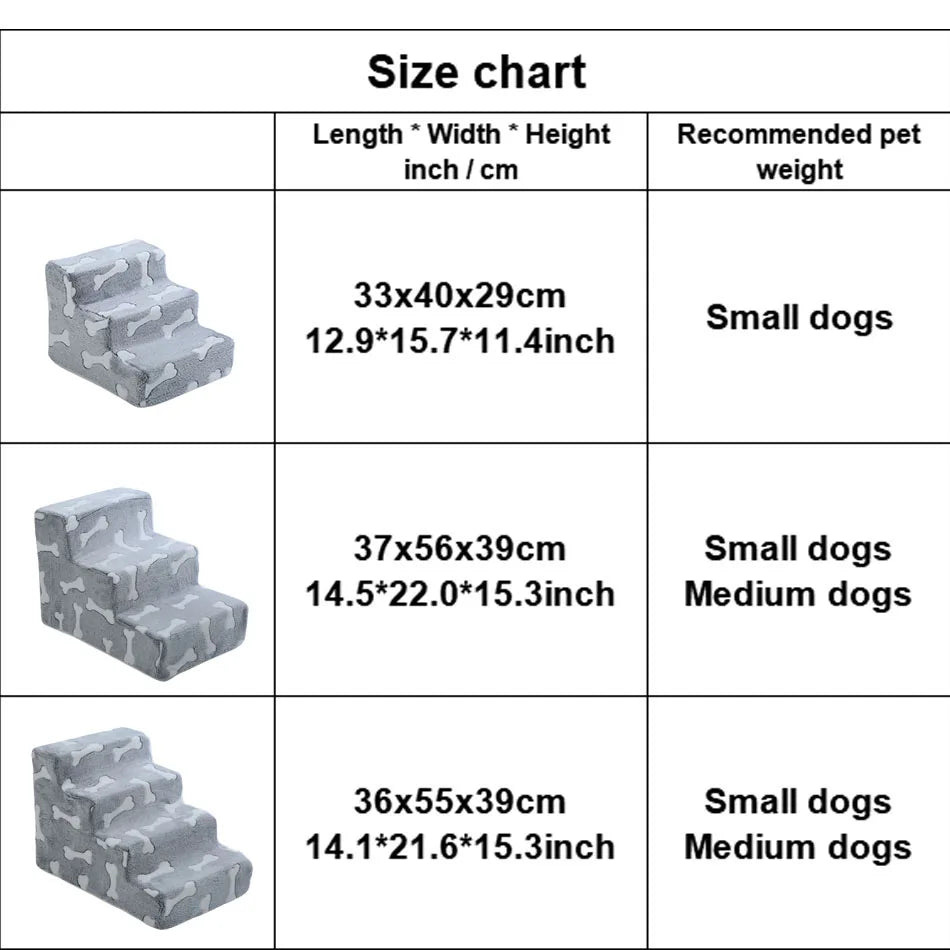 Pet Stairs Dog & Cat Ramp – Detachable Sponge Steps