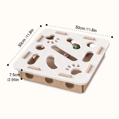 Interactive Cat Puzzle Toy – Felt Maze with Bell Ball