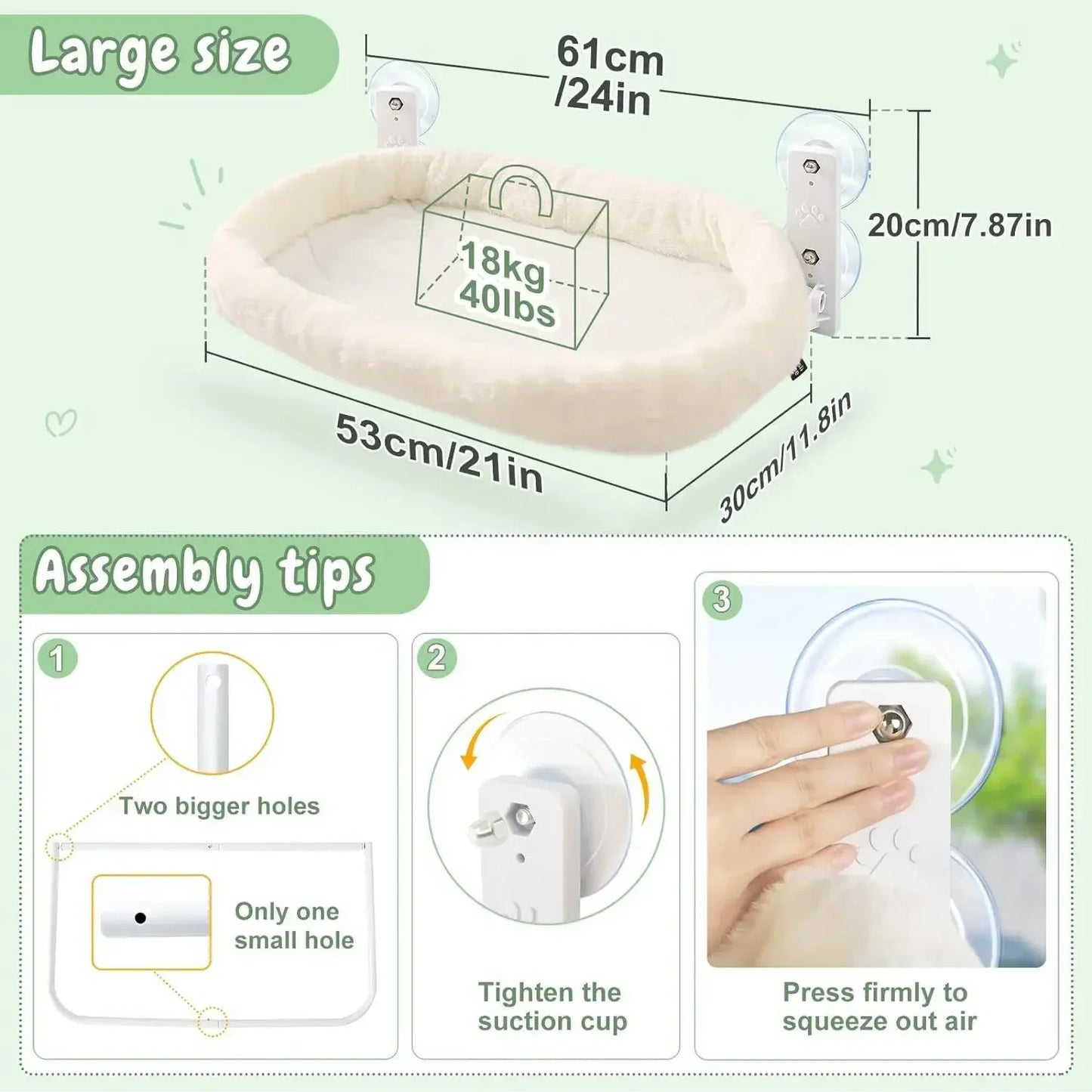 Cat Hammock Window Bed – Suction Cup Sunbathing Perch