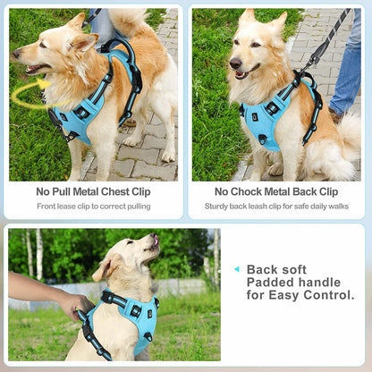 No Pull Dog Harness Adjustable Soft Padded Pet Vest in dark gray