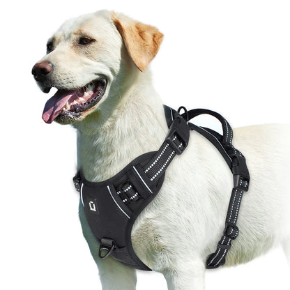 No Pull Dog Harness Adjustable Soft Padded Pet Vest in green side view