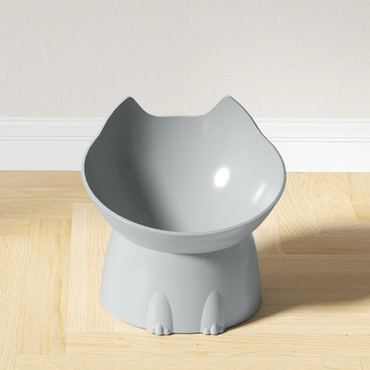 Elevated Cat Bowl Anti Tip Plastic Raised gray bowl single product shot