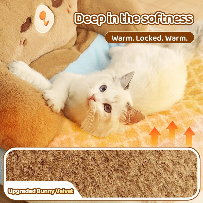 HOOPET All-Season Warm Cat Bed – Sofa Cushion & Kennel