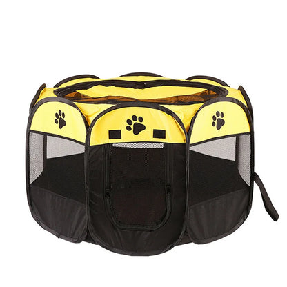 Foldable Cat Dog Kennel Delivery Room Pet Crate yellow product shot