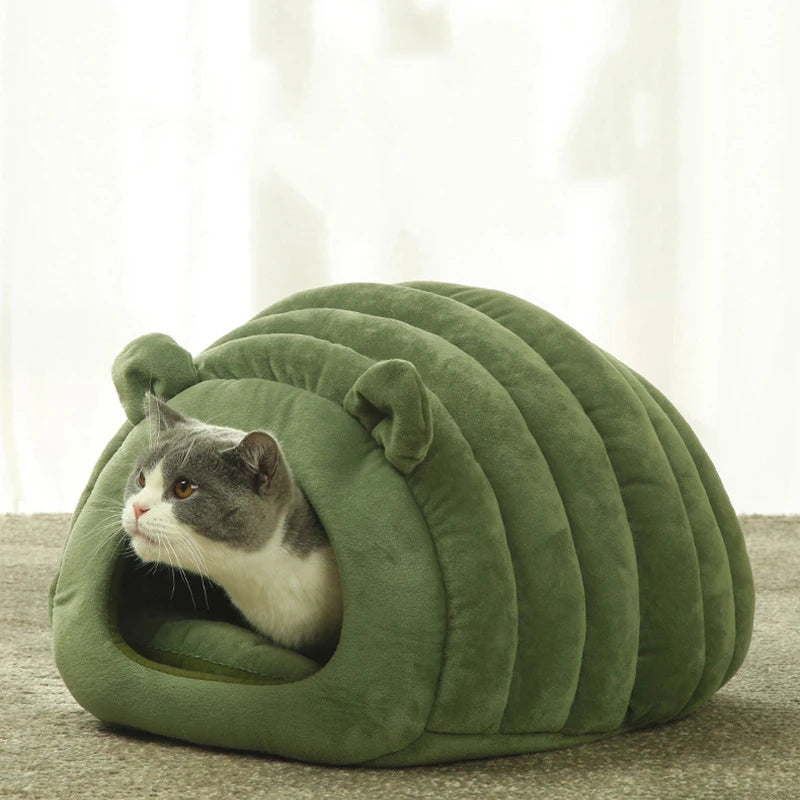 Warming semi-closed cat nest house autumn and winter pet sleeping bed