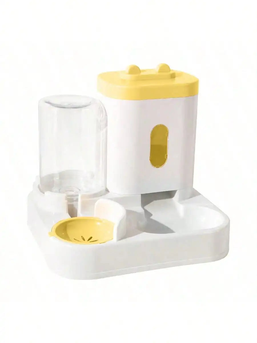 Automatic Gravity Fed Cat Water Dispenser Feeder yellow unit product shot
