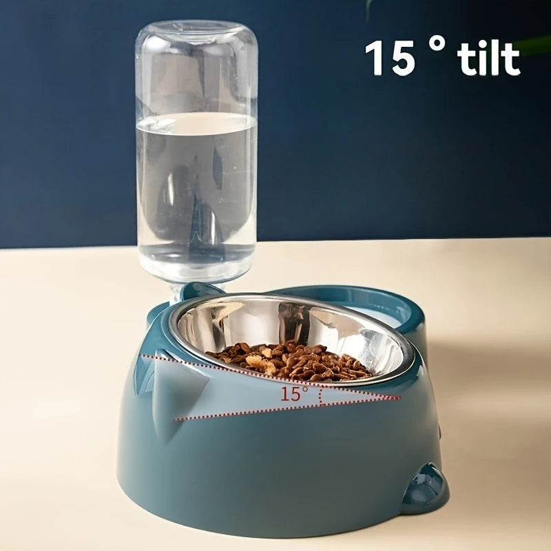 Automatic Pet Feeder Water Dispenser 3 in 1 size comparison and measurements infographic