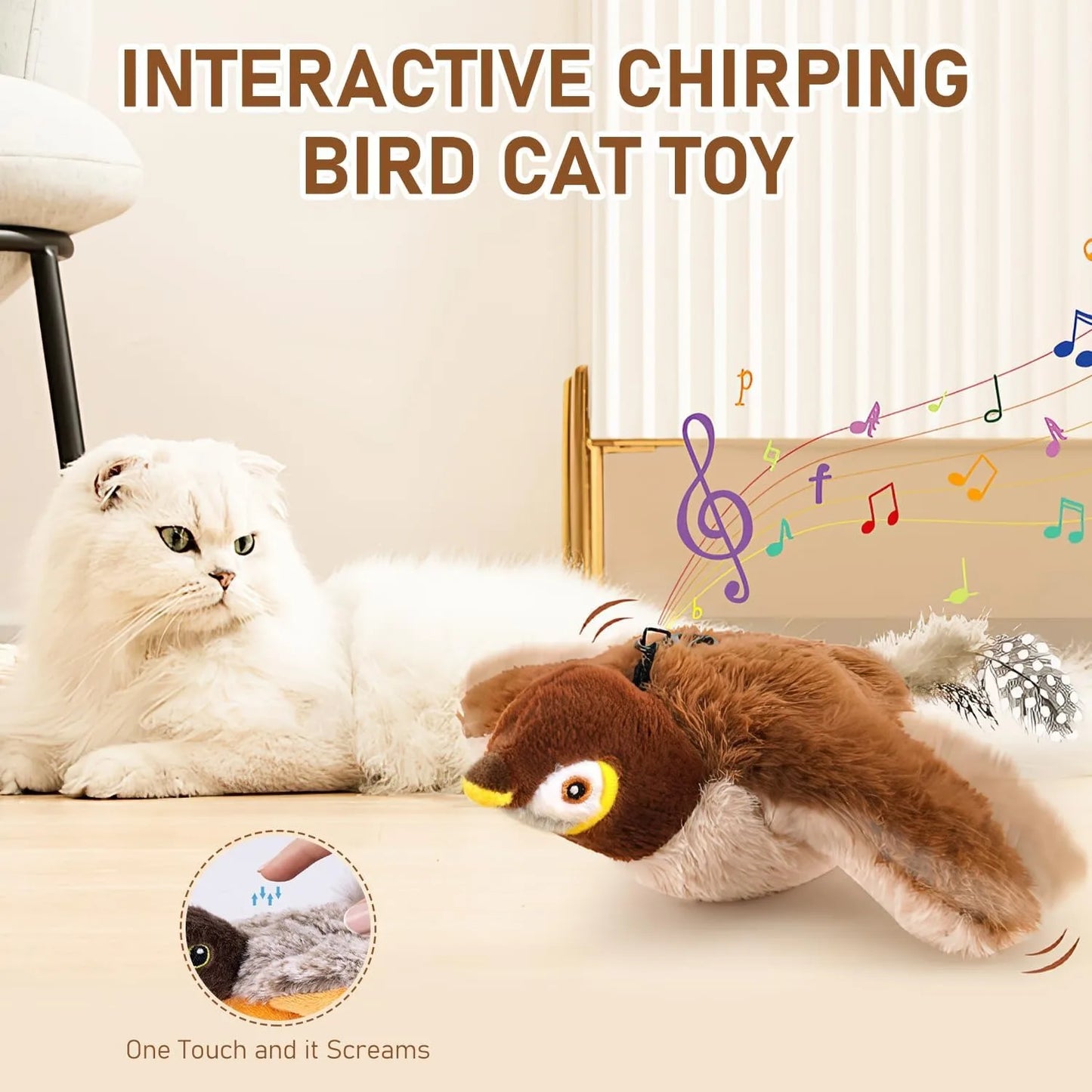 Electric Flapping Bird Cat Toy – USB Rechargeable