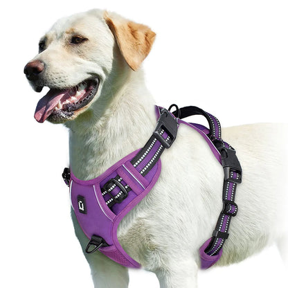 No Pull Dog Harness Adjustable Soft Padded Pet Vest in green side view