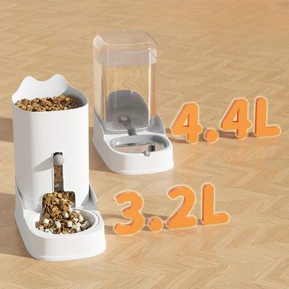 Cat and Dog Feeder Pet Water Dispenser Cat Food Bowl Large two units size comparison