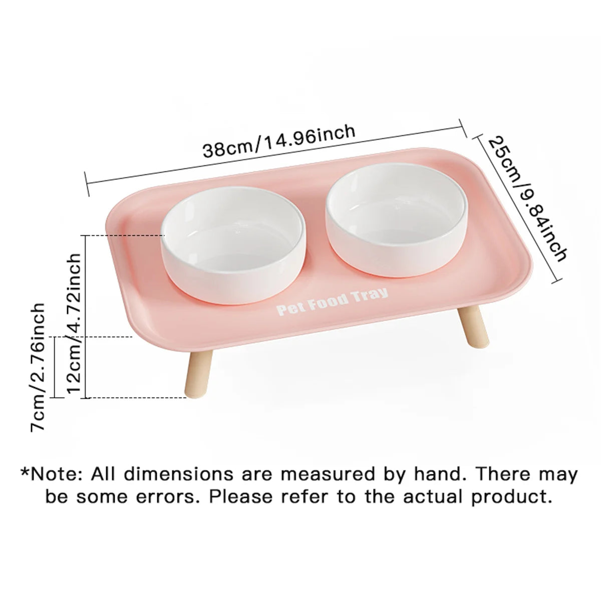 Pet Ceramic Bowl Anti Splash Anti Flip Cat Dish pink double bowl set features