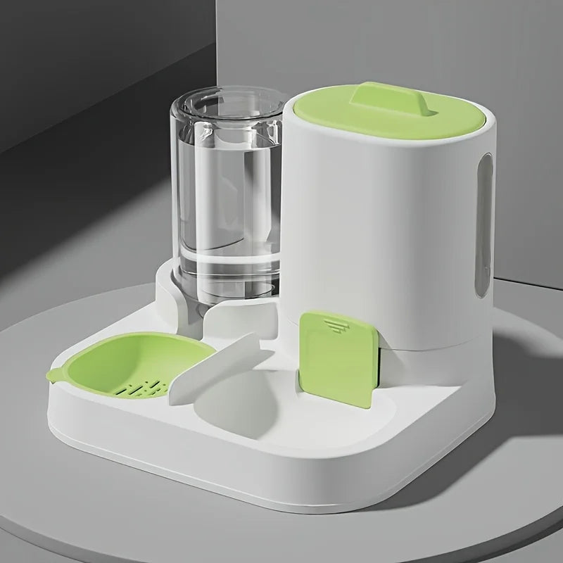 Automatic Gravity Fed Cat Water Dispenser Feeder green unit hero shot