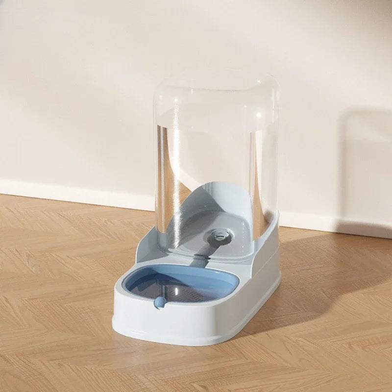 Cat and Dog Feeder Pet Water Dispenser Cat Food Bowl Large blue green unit pair wooden floor