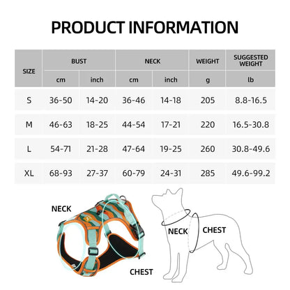 Adjustable Dog Harness Reflective vest showing reflective strips on side
