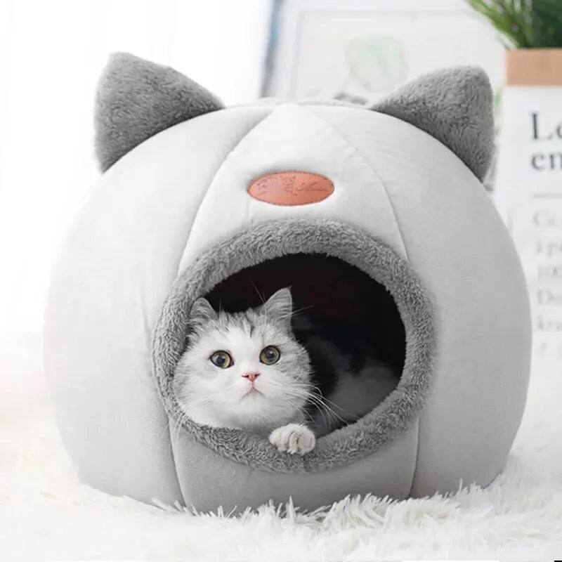 Cat Head Shape Cosy Warm House – Semi-Closed Nest