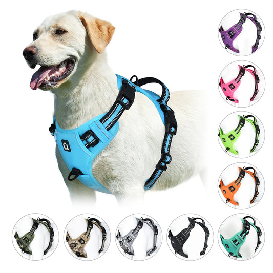 No Pull Dog Harness Adjustable Soft Padded Pet Vest in purple