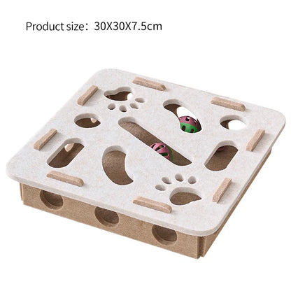Interactive Cat Puzzle Toy – Felt Maze with Bell Ball