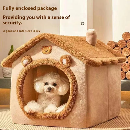 All Season Dog House Style Bed – Removable Washable