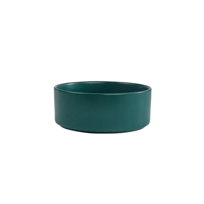 Cat Bowl Double Bowl Water Bowl High Foot Dog Bowl dark green single bowl product shot