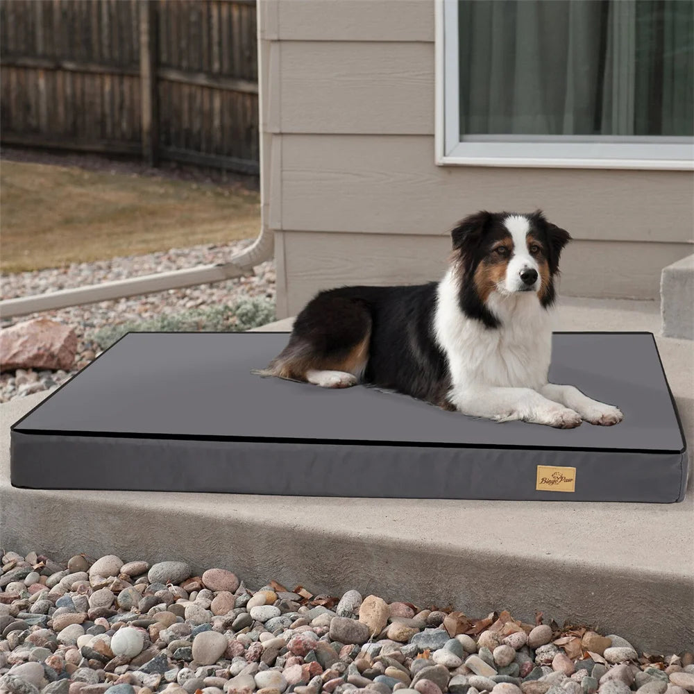 Large waterproof orthopaedic dog bed 2-in-1 crate cushion with washable cover