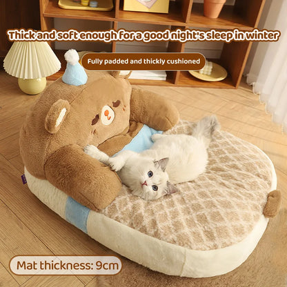 HOOPET All-Season Warm Cat Bed – Sofa Cushion & Kennel