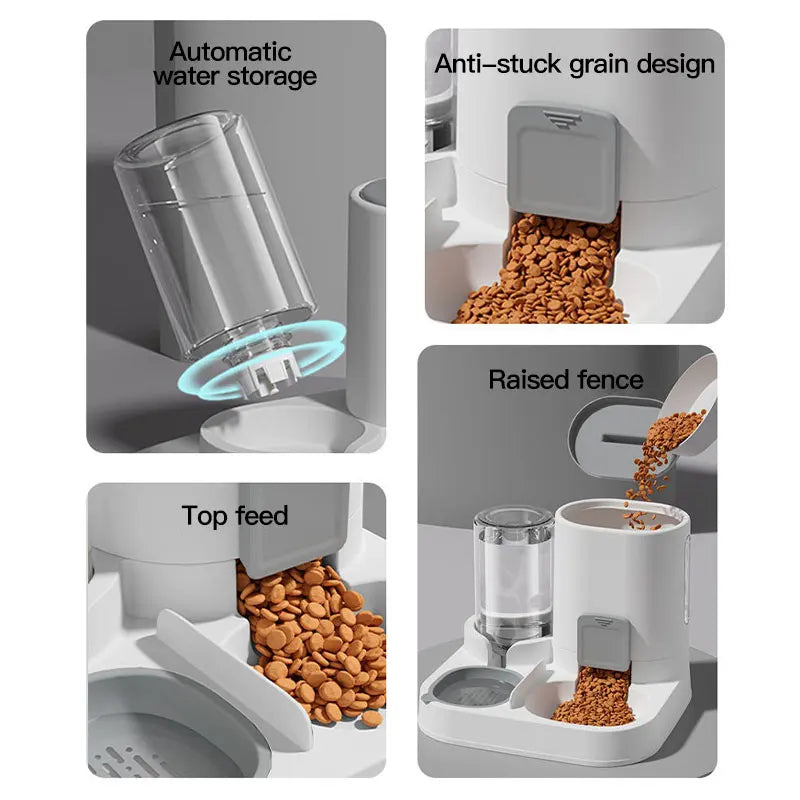 Automatic Gravity Fed Cat Water Dispenser Feeder multi-angle product collage