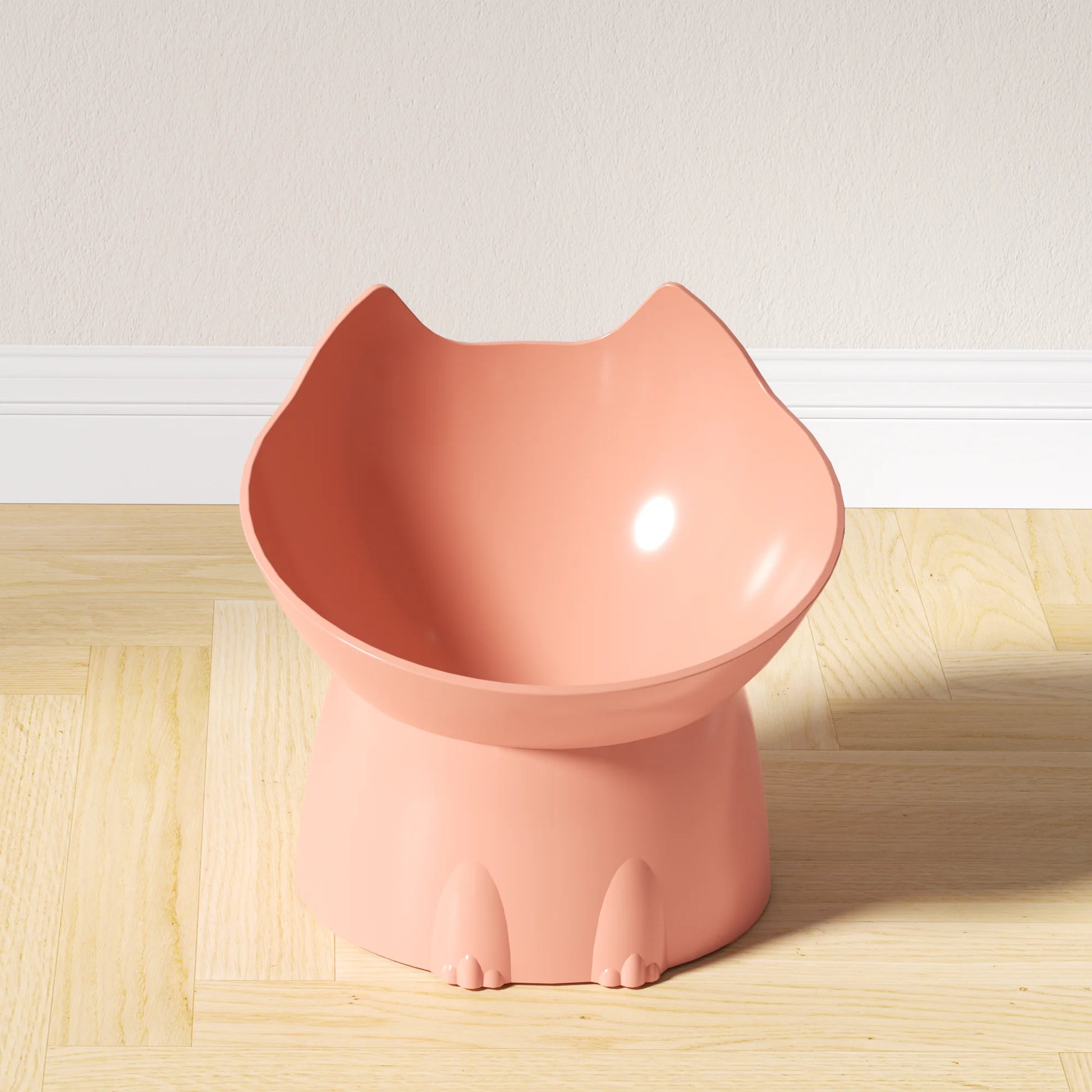 Elevated Cat Bowl Anti Tip Plastic Raised pink bowl single product shot