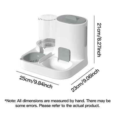 Automatic Gravity Fed Cat Water Dispenser Feeder dimensions and size infographic
