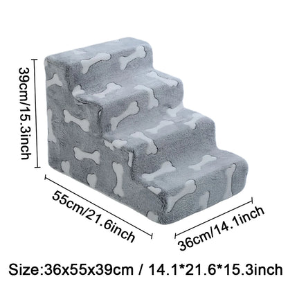 Pet Stairs Dog & Cat Ramp – Detachable Sponge Steps