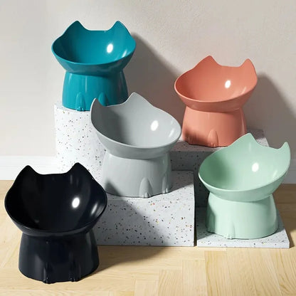 Elevated Cat Bowl Anti Tip Plastic Raised all color variants group shot