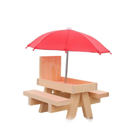 Wooden Outdoor Chipmunk & Squirrel Feeder – Pet Dining Table with Corn Bracket