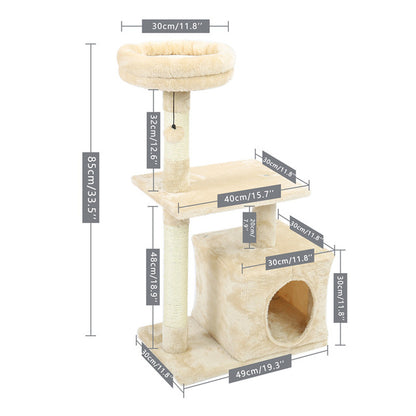 Luxury Cat Tree Tower with Double Condos & Spacious Perch