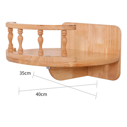 Solid Wood Wall Mounted Sisal Cat Toy Platform – Grabbing & Grinding Board