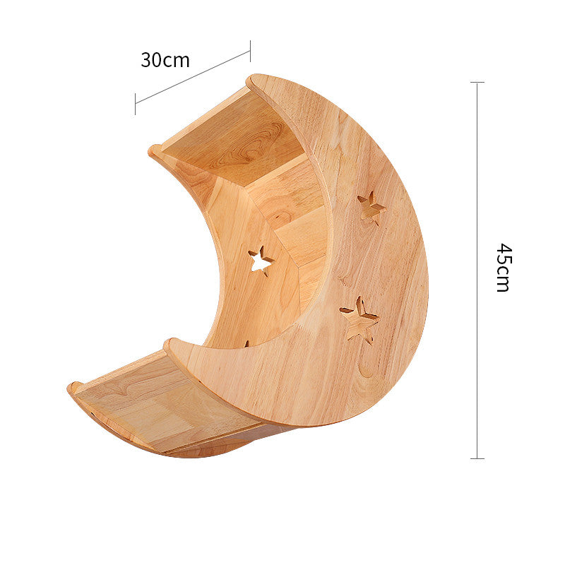 Solid Wood Wall Mounted Sisal Cat Toy Platform – Grabbing & Grinding Board